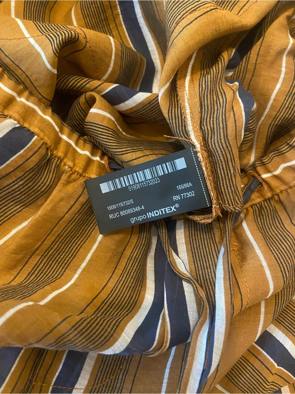 Zara STRIPED LINEN BLEND TROUSERS-Size Small
